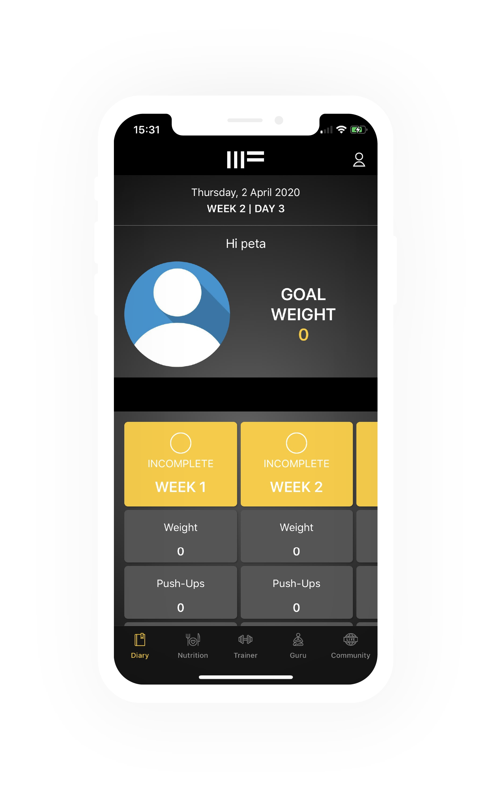 mobile app development, cloud based development for ios and android, shows fitness stories and progress